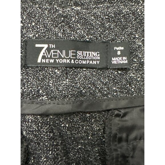 7th Avenue Suiting Collection 8P Dark Gray Tweed Pants Tailored Straight Leg - Picture 8 of 12